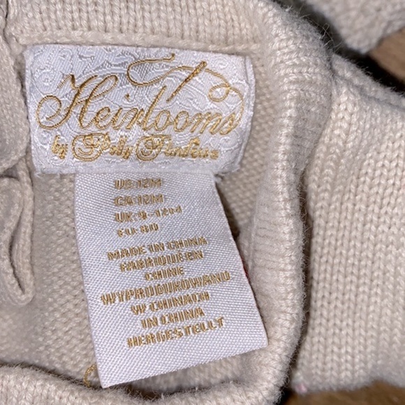 Vintage sweater knit dress floral embroidered kids size 12 months - Picture 3 of 6